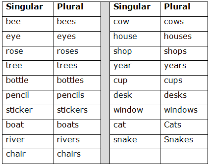 Topic Singular and Plural Noun English Class 5 EWF